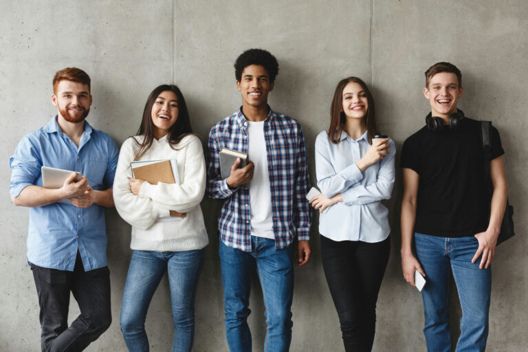 high school students smiling